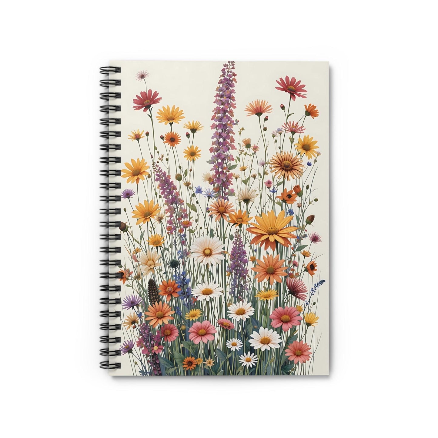 "Summer Meadow" Spiral Notebook – Floral Cover Design - Balisuria