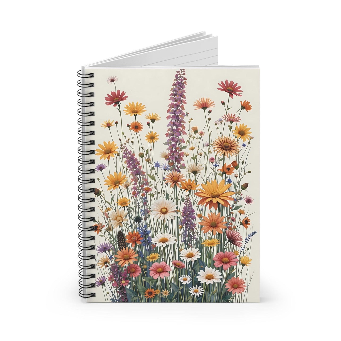 "Summer Meadow" Spiral Notebook – Floral Cover Design - Balisuria