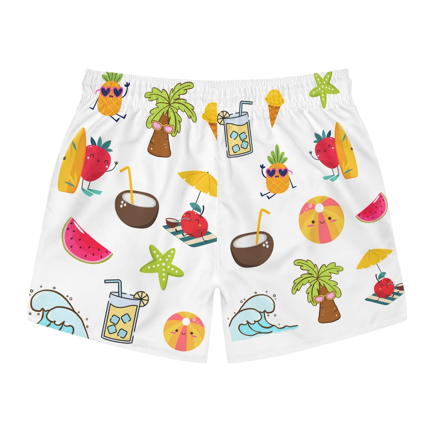 Men’s Fun Summer Vibes Swim Shorts – Tropical Cartoon Print - Balisuria