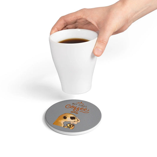 But First Coffee Meerkat Ceramic Coaster - Balisuria