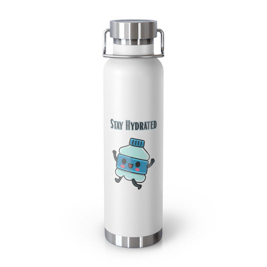 Cute Stay Hydrated Water Bottle, 22oz Vacuum Insulated Drink Flask, Fitness Gift, Eco-Friendly Sports Bottle, Travel Mug Printify