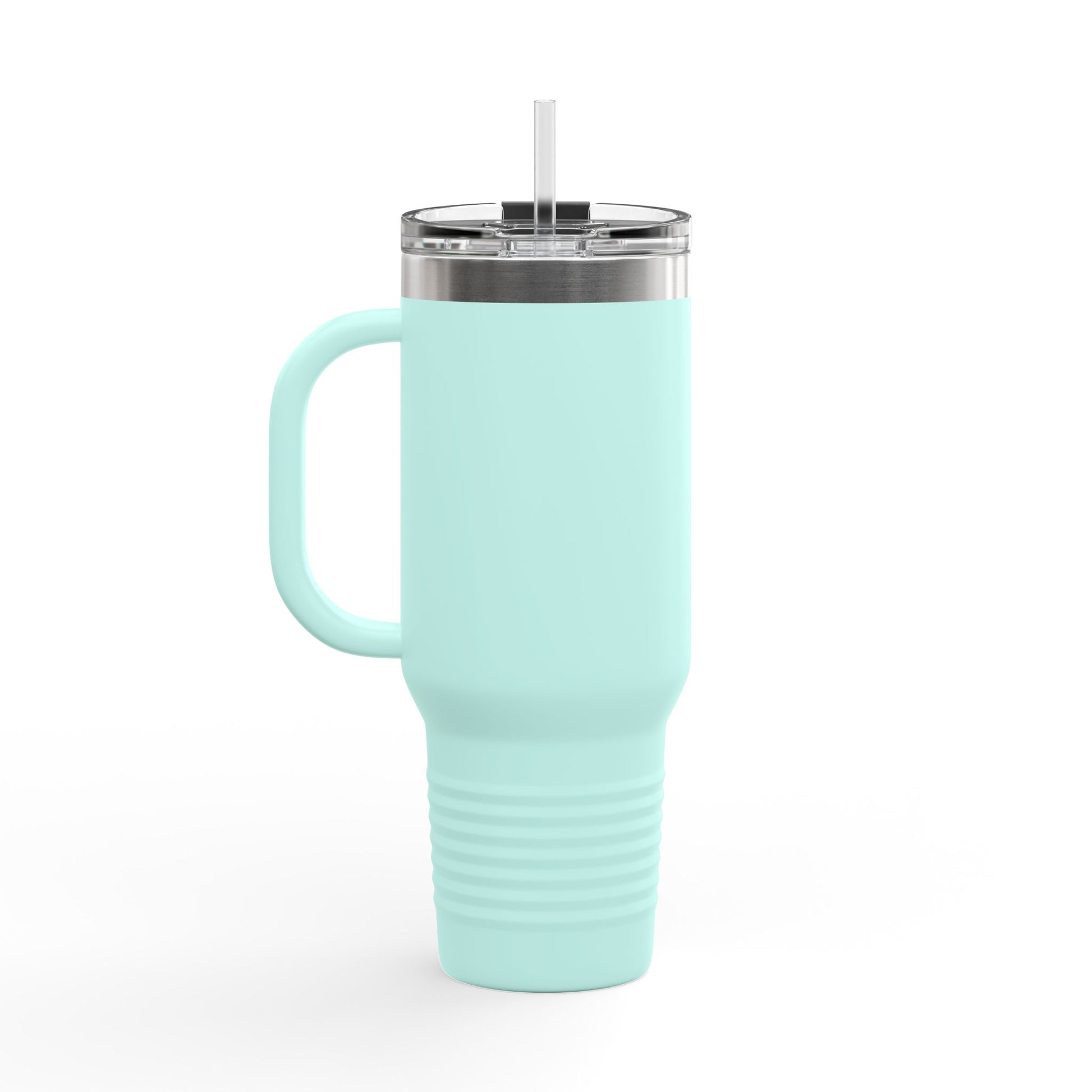 Minimalist Floral Travel Tumbler with Straw – Line Art Rose Design - Balisuria