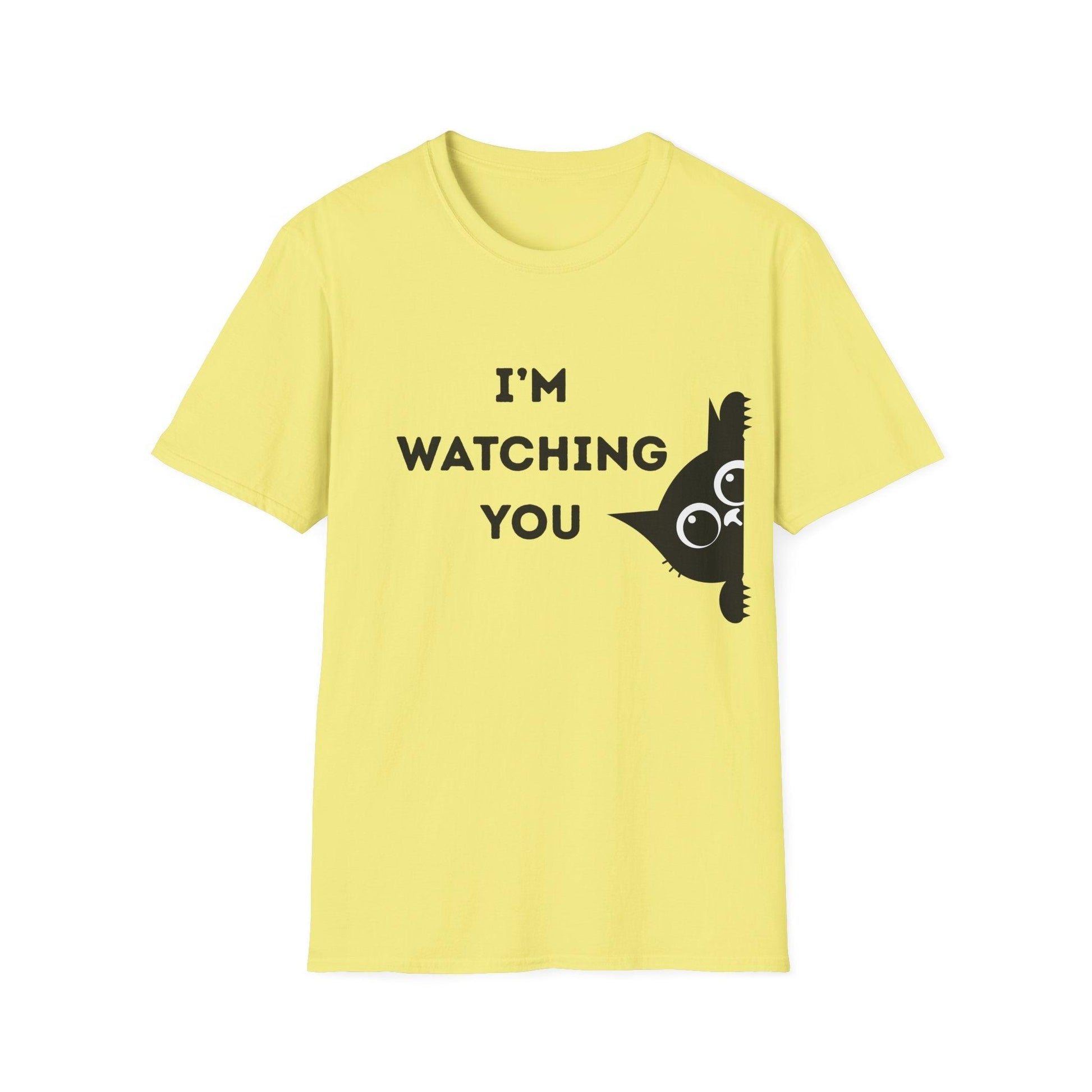 Whimsical Cat T-Shirt | I'm Watching You Cat Graphic Tee - Balisuria