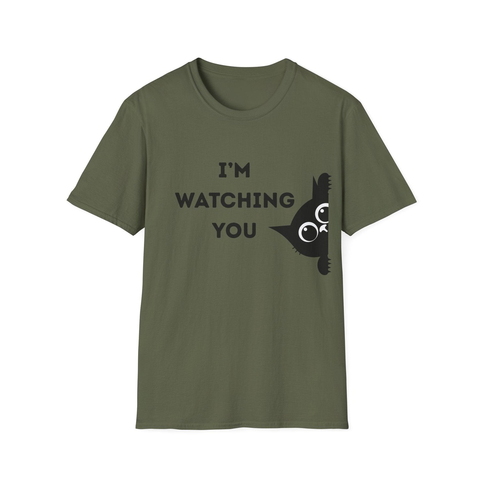 Whimsical Cat T-Shirt | I'm Watching You Cat Graphic Tee - Balisuria
