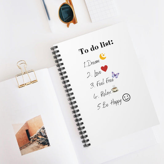 To Do List Spiral Notebook - Dream, Love & Be Happy - Balisuria